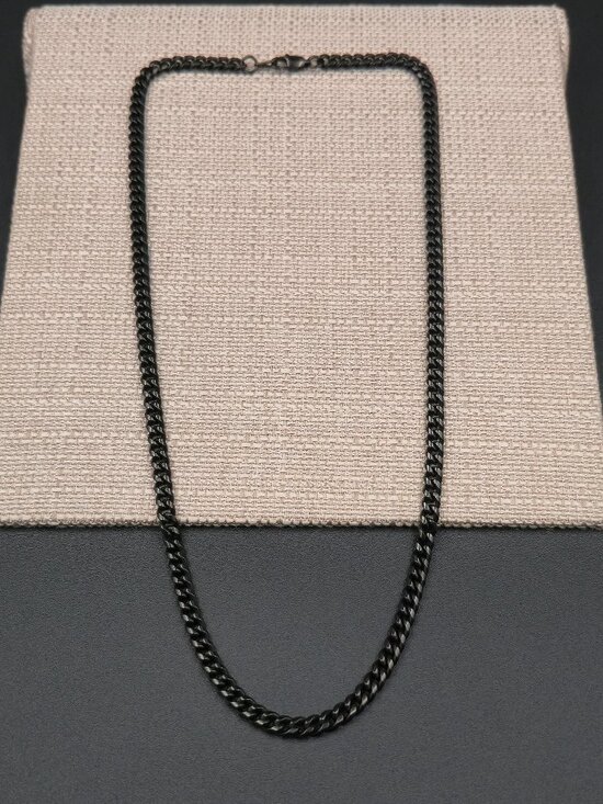 Other - 24 Inch Black Ion Plating Stainless Steel Curb Chain Necklace A7306
